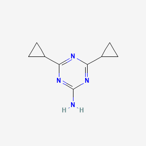 molecular formula C9H12N4 B13245694 Dicyclopropyl-1,3,5-triazin-2-amine 