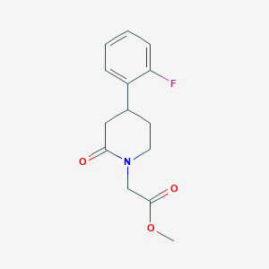 molecular formula C14H16FNO3 B13245703 Methyl 2-[4-(2-fluorophenyl)-2-oxopiperidin-1-yl]acetate 