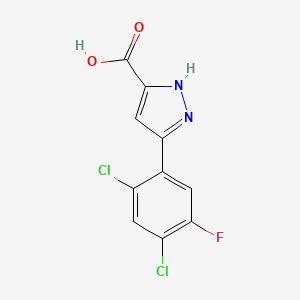 molecular formula C10H5Cl2FN2O2 B1324625 5-(2,4-二氯-5-氟苯基)-1H-吡唑-3-羧酸 CAS No. 1119299-75-0