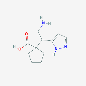 1-[2-Amino-1-(1H-pyrazol-3-yl)ethyl]cyclopentane-1-carboxylic acid