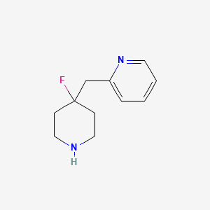 molecular formula C11H15FN2 B13246372 2-[(4-Fluoropiperidin-4-yl)methyl]pyridine 