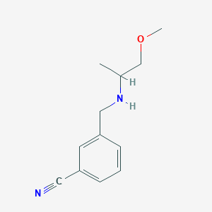 molecular formula C12H16N2O B13246379 3-{[(1-Methoxypropan-2-YL)amino]methyl}benzonitrile 