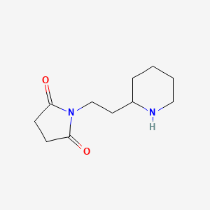 molecular formula C11H18N2O2 B13246402 1-[2-(Piperidin-2-YL)ethyl]pyrrolidine-2,5-dione 