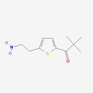 molecular formula C11H17NOS B13246456 1-[5-(2-Aminoethyl)thiophen-2-yl]-2,2-dimethylpropan-1-one 