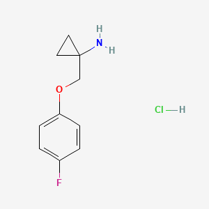 molecular formula C10H13ClFNO B1324647 1-[(4-氟苯氧基)甲基]环丙胺，氯化物 CAS No. 1134672-71-1