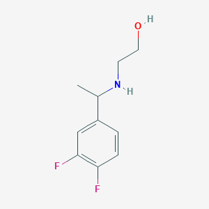 molecular formula C10H13F2NO B13246472 2-{[1-(3,4-Difluorophenyl)ethyl]amino}ethan-1-ol 