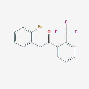 molecular formula C15H10BrF3O B1324650 2-(2-溴苯基)-2'-三氟甲基苯乙酮 CAS No. 898784-16-2