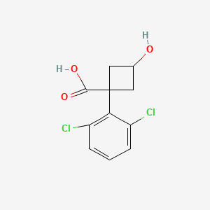 molecular formula C11H10Cl2O3 B13246504 1-(2,6-Dichlorophenyl)-3-hydroxycyclobutane-1-carboxylic acid 