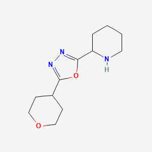 molecular formula C12H19N3O2 B13246538 2-[5-(Oxan-4-yl)-1,3,4-oxadiazol-2-yl]piperidine 