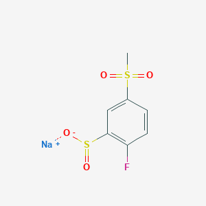 molecular formula C7H6FNaO4S2 B13246558 Sodium 2-fluoro-5-methanesulfonylbenzene-1-sulfinate 