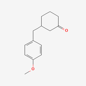molecular formula C14H18O2 B1324657 3-[(4-甲氧基苯基)甲基]环己酮 CAS No. 898785-44-9
