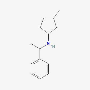 molecular formula C14H21N B13246572 3-methyl-N-(1-phenylethyl)cyclopentan-1-amine 