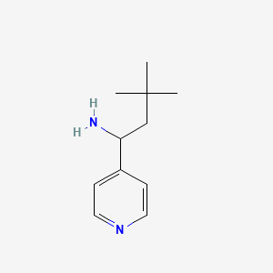 molecular formula C11H18N2 B13246597 3,3-Dimethyl-1-(4-pyridyl)butylamine 