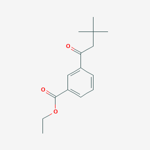 molecular formula C15H20O3 B1324660 3'-甲氧基羰基-3,3-二甲基丁基苯甲酮 CAS No. 898764-29-9