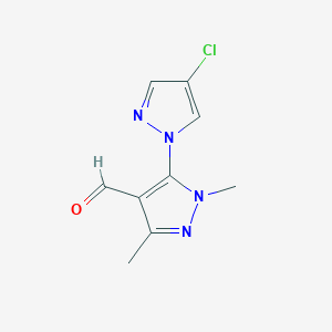 5-(4-Chloro-1H-pyrazol-1-YL)-1,3-dimethyl-1H-pyrazole-4-carbaldehyde