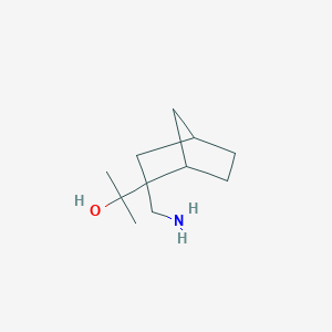 molecular formula C11H21NO B13246668 2-[2-(Aminomethyl)bicyclo[2.2.1]heptan-2-yl]propan-2-ol 