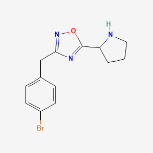 molecular formula C13H14BrN3O B13246671 3-[(4-Bromophenyl)methyl]-5-(pyrrolidin-2-yl)-1,2,4-oxadiazole 