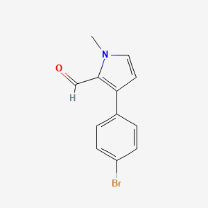 molecular formula C12H10BrNO B13246679 3-(4-Bromophenyl)-1-methyl-1H-pyrrole-2-carbaldehyde 