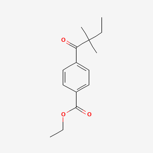 molecular formula C15H20O3 B1324670 4'-羧乙氧基-2,2-二甲基丁酰苯酮 CAS No. 898765-25-8