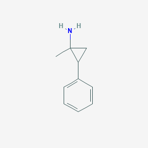 molecular formula C10H13N B13246708 1-Methyl-2-phenylcyclopropan-1-amine 