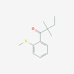 molecular formula C13H18OS B1324671 2,2-二甲基-2'-硫甲基丁酰苯酮 CAS No. 898765-28-1