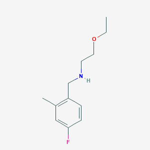 molecular formula C12H18FNO B13246716 (2-Ethoxyethyl)[(4-fluoro-2-methylphenyl)methyl]amine 