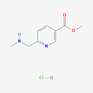 molecular formula C9H13ClN2O2 B13246738 Methyl 6-[(methylamino)methyl]pyridine-3-carboxylate hydrochloride 