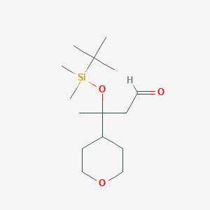 3-[(tert-Butyldimethylsilyl)oxy]-3-(oxan-4-yl)butanal