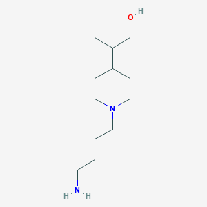 molecular formula C12H26N2O B13246814 2-[1-(4-Aminobutyl)piperidin-4-yl]propan-1-ol 