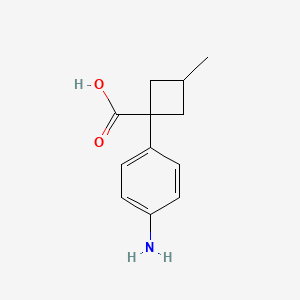 molecular formula C12H15NO2 B13246816 1-(4-Aminophenyl)-3-methylcyclobutane-1-carboxylic acid 