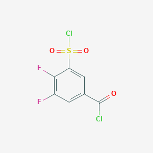 molecular formula C7H2Cl2F2O3S B13246843 3-(Chlorosulfonyl)-4,5-difluorobenzoyl chloride 