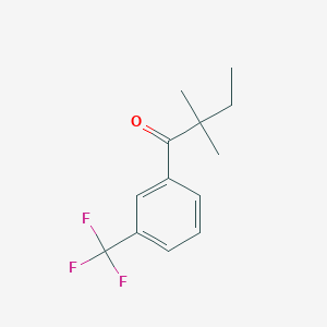 molecular formula C13H15F3O B1324686 2,2-二甲基-3'-三氟甲基丁酰苯酮 CAS No. 898765-80-5