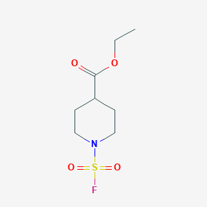 molecular formula C8H14FNO4S B13246872 4-Piperidinecarboxylic acid, 1-(fluorosulfonyl)-, ethyl ester 