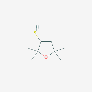 molecular formula C8H16OS B13246882 2,2,5,5-Tetramethyloxolane-3-thiol 