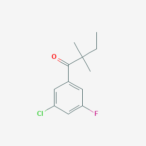 B1324690 3'-Chloro-2,2-dimethyl-5'-fluorobutyrophenone CAS No. 898765-88-3