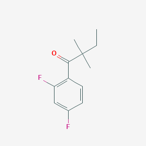 molecular formula C12H14F2O B1324692 2',4'-二氟-2,2-二甲基丁酰苯酮 CAS No. 898766-02-4