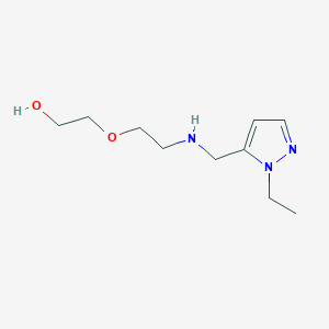 molecular formula C10H19N3O2 B13246944 2-(2-{[(1-ethyl-1H-pyrazol-5-yl)methyl]amino}ethoxy)ethan-1-ol 