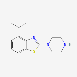 molecular formula C14H19N3S B13246953 4-Isopropyl-2-piperazin-1-yl-1,3-benzothiazole 