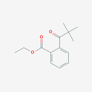 molecular formula C14H18O3 B1324697 2'-碳乙氧基-2,2-二甲基丙基苯酮 CAS No. 898766-15-9