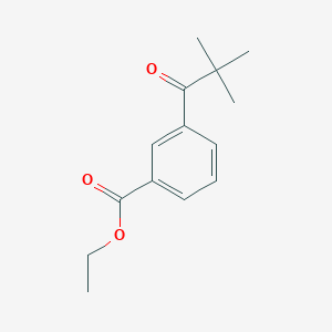 molecular formula C14H18O3 B1324698 3'-羧乙氧基-2,2-二甲基丙基苯酮 CAS No. 898766-18-2