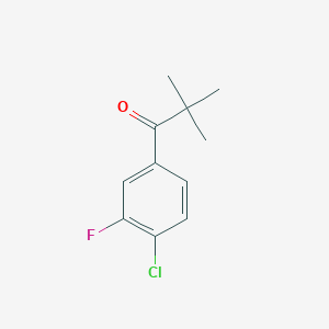 molecular formula C11H12ClFO B1324703 4'-氯-2,2-二甲基-3'-氟丙基苯甲酮 CAS No. 898766-30-8