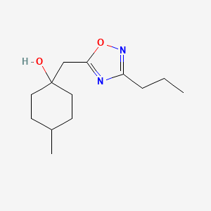 molecular formula C13H22N2O2 B13247151 4-Methyl-1-[(3-propyl-1,2,4-oxadiazol-5-yl)methyl]cyclohexan-1-ol 