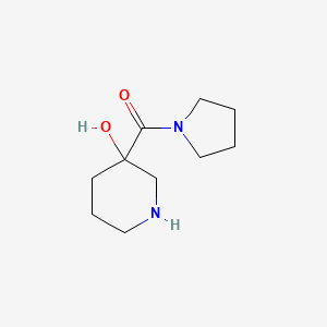 molecular formula C10H18N2O2 B13247163 3-(Pyrrolidine-1-carbonyl)piperidin-3-ol 