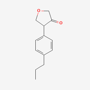 molecular formula C13H16O2 B13247184 4-(4-Propylphenyl)oxolan-3-one 