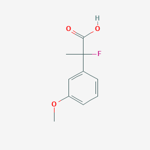 molecular formula C10H11FO3 B13247189 2-Fluoro-2-(3-methoxyphenyl)propanoic acid 