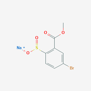 molecular formula C8H6BrNaO4S B13247218 Sodium 4-bromo-2-(methoxycarbonyl)benzene-1-sulfinate 