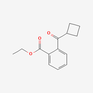 B1324722 2-Carboethoxyphenyl cyclobutyl ketone CAS No. 898790-52-8