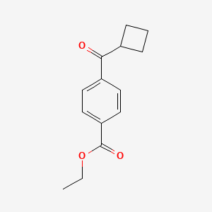 molecular formula C14H16O3 B1324724 Ethyl 4-(cyclobutanecarbonyl)benzoate CAS No. 801303-28-6