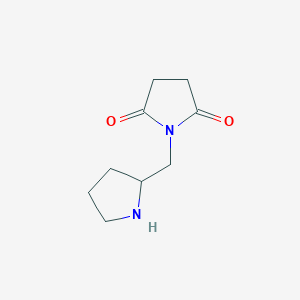 molecular formula C9H14N2O2 B13247348 1-(Pyrrolidin-2-ylmethyl)pyrrolidine-2,5-dione 