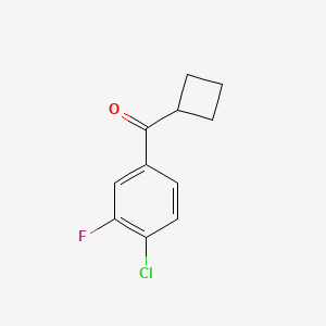 molecular formula C11H10ClFO B1324736 4-氯-3-氟苯基环丁基酮 CAS No. 898790-85-7
